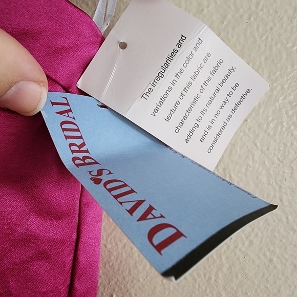 NWT David's Bridal Pink Fuchsia Halter A Line Dress Plus Size 16 - Picture 8 of 14